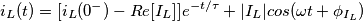 i_L(t)= [i_L(0^-)-Re[I_L]]e^{-t/\tau}+|I_L|cos(\omega t + \phi_{I_L})