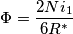 \Phi=\frac{2Ni_1}{6R^*}