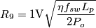 R_9=1\text{V} \sqrt{\frac{\eta f_{sw}L_p}{2P_o}}
