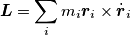 \boldsymbol{L} = \sum_i m_i \boldsymbol{r}_i\times\dot{\boldsymbol{r}}_i