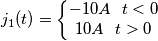 j_1(t)= \left\{\begin{matrix}
-10A \ \ t<0\\
10A \ \ t>0
\end{matrix}\right. j_1(t)= \left\{\begin{matrix}
-10A \ \ t<0\\
10A \ \ t>0
\end{matrix}\right.