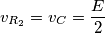 {{v}_{{{R}_{2}}}}={{v}_{C}}=\frac{E}{2}