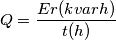 Q=\frac{Er(kvarh)}{t (h)}