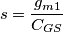 s=\dfrac{g_{m1}}{C_{GS}} s=\dfrac{g_{m1}}{C_{GS}}