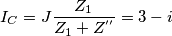 I_{C}=J \frac{Z_{1}}{Z_{1}+Z^{''}}=3-i