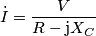 \dot{I}=\frac{V}{R-\text{j}X_{C}}