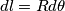 dl=Rd\theta dl=Rd\theta