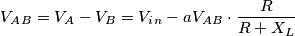 V_A_B=V_A-V_B= V_i_n-aV_A_B\cdot \frac{R}{R+X_L}