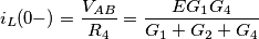 i_{L}(0-)=\frac{V_{AB}}{R_{4}}=\frac{EG_{1}G_{4}}{G_{1}+G_{2}+G_{4}}