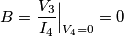 B = \frac{V_3}{I_4}\Big|_{V_4=0} = 0 B = \frac{V_3}{I_4}\Big|_{V_4=0} = 0