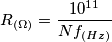 R_{(\Omega) }=\frac{10^{11}}{Nf_{(Hz)}}
