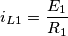 i_{L1}=\frac{E_1}{R_1}