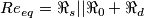 \begin{array}{l}
Re _{eq} = \Re _s ||\Re _0 + \Re _d \\
\end{array} \begin{array}{l}
Re _{eq} = \Re _s ||\Re _0 + \Re _d \\
\end{array}
