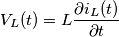 V_L(t) = L\frac{\partial i_L(t)}{\partial t}