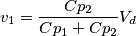 v_1=\frac{Cp_2}{Cp_1+Cp_2}V_d v_1=\frac{Cp_2}{Cp_1+Cp_2}V_d