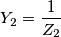 Y_2=\frac{1}{Z_2}
