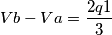 Vb-Va=\frac{2q1}{3}