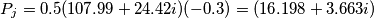 P_j= 0.5(107.99+24.42i)(-0.3)= (16.198+3.663i)