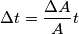 \Delta t = \frac{\Delta A}{A} t