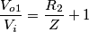 \frac{V_{o1}}{V_i}=\frac{R_2}{Z}+1