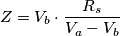 Z = V_{b} \cdot \frac{R_{s}}{V_{a}-V_{b}}