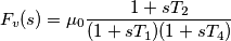 F_{v}(s)=\mu _{0} \frac{1+sT_{2}}{(1+sT_{1})(1+sT_{4})}