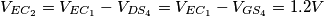 V_{EC_2} = V_{EC_1} - V_{DS_4} = V_{EC_1} - V_{GS_4} = 1.2V