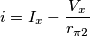i=I_x-\frac{V_x}{r_{\pi2}}