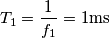 T_1=\frac{1}{f_1}=1\textrm{ms}