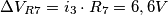 \Delta V_{R7} = i_3 \cdot R_7 = 6,6V