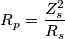 R_p=\frac { Z_s^2}{R_s}