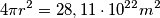 4\pi r^{2} = 28,11\cdot10^{22}m^{2}