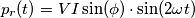 p_r(t)= VI \sin(\phi) \cdot \sin(2 \omega t) p_r(t)= VI \sin(\phi) \cdot \sin(2 \omega t)