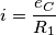 i=\frac {e_{C}}{R_{1}} i=\frac {e_{C}}{R_{1}}