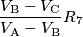\frac{V_\mathrm{B}-V_\mathrm{C}}{V_\mathrm{A}-V_\mathrm{B}}R_7