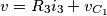 v=R_{3}i_{3}+v_{C_{1}} v=R_{3}i_{3}+v_{C_{1}}