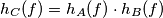 h_C(f) = h_A(f) \cdot h_B(f)