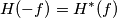 H(-f) = H^*(f)