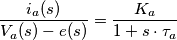 \frac{i_{a}(s)}{V_{a}(s)-e(s)}=\frac{K_{a}}{1+s\cdot \tau_{a}}