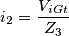 i_{2}= \frac{V_{{iGt}}}{Z_{3}}