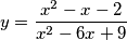 y=\frac{x^{2}-x-2}{x^{2}-6x+9} y=\frac{x^{2}-x-2}{x^{2}-6x+9}