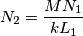N_2=\frac{M N_1}{k L_1}