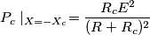 P_c\mid _{X=-X_c}=\frac{R_c E^2}{(R+R_c)^2}