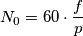 N_0=60\cdot \frac{f}{p}