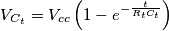 V_{C_t} = V_{cc} \left(1-e^{-\frac{t}{R_t C_t}}\right)