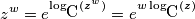 z^{w}=e^{\log _{\mbox{C}}\left( z^{w} \right)}=e^{w\log _{\mbox{C}}\left( z \right)}