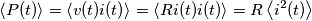 \left \langle P(t) \right \rangle=\left \langle v(t)i(t) \right \rangle=\left \langle Ri(t)i(t) \right \rangle=R\left \langle i^2(t) \right \rangle