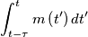 \int_{t-\tau }^{t}{m\left( t' \right)dt'}