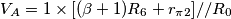 V_A=1\times [(\beta+1)R_6+r_{\pi 2}] // R_0