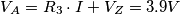 V_A=R_3\cdot I+V_Z=3.9V